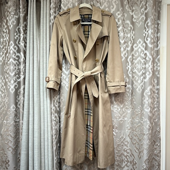 Burberry Jackets & Blazers - Burberrys Khaki Long Trench Rain Coat with Belt